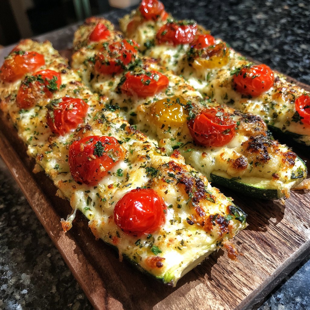 Baked Cottage Cheese Zucchini Boats