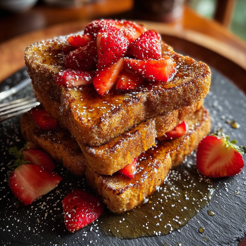 Cinnamon Strawberry Overnight French Toast
