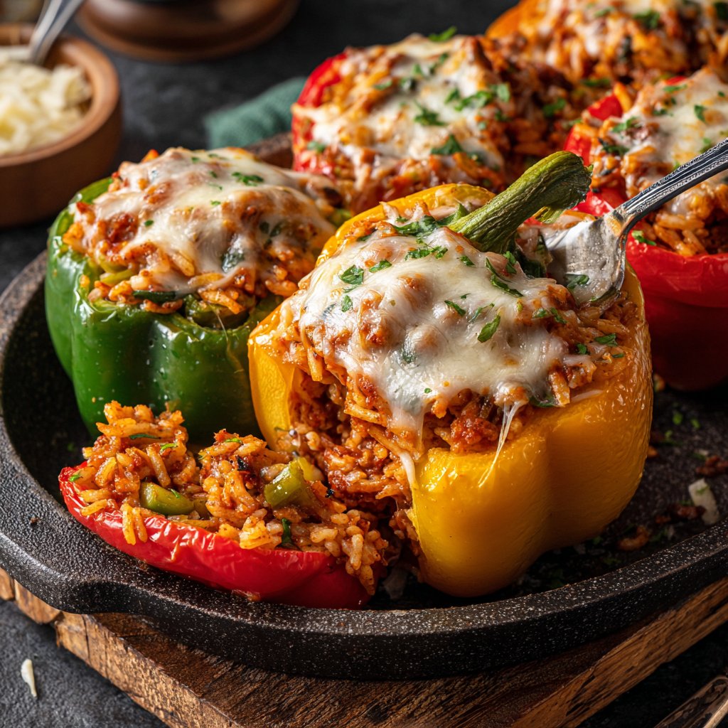 Turkey Stuffed Bell Peppers with Rice