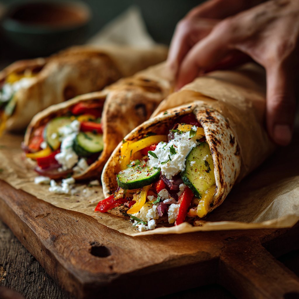 Easy Mediterranean Veggie Wraps